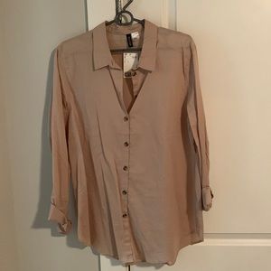 Khaki button up shirt